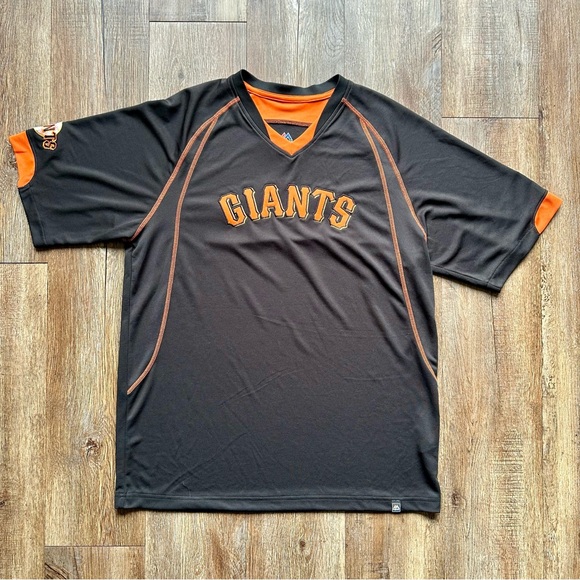 Rare Vintage Majestic San Francisco Giants V Neck Pullover Jersey Mens Size: L - Picture 1 of 6